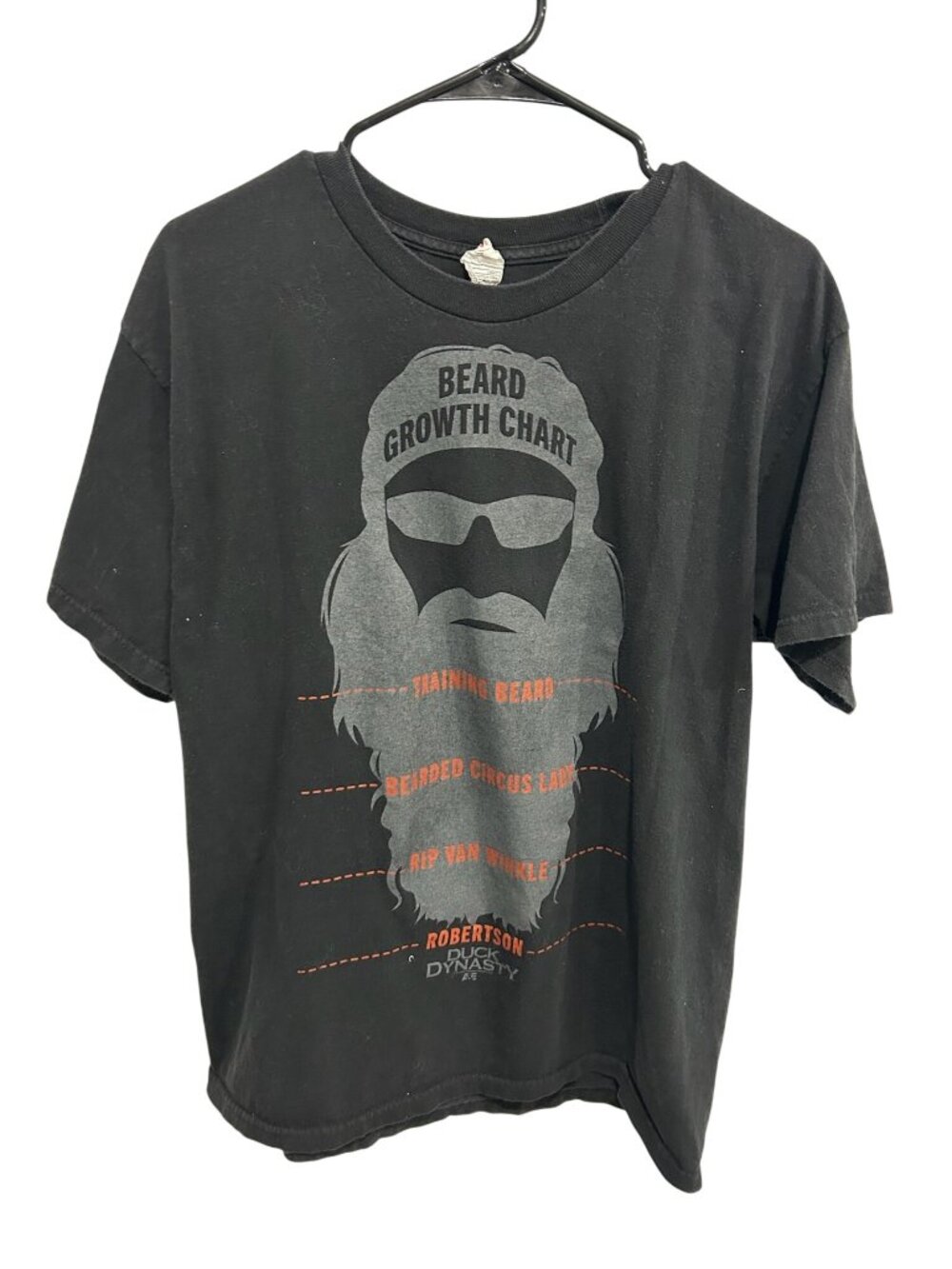 Duck Dynasty Large Black Beard Growth Chart Graphic Mens T-Shirt Statement Style